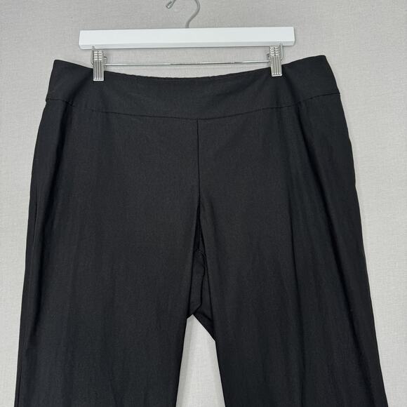 NIC+ZOE Pants Womens 14 Black Pull On Straight Slimming Trouser Office Travel - Picture 2 of 10